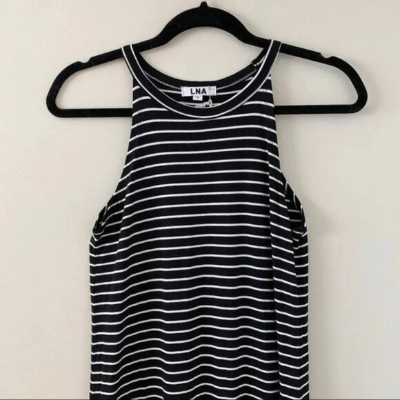 LNA Revolve Leigh Maxi Dress stripes Long Sleeveless Curved hem Scoop neck XS - Picture 10 of 16